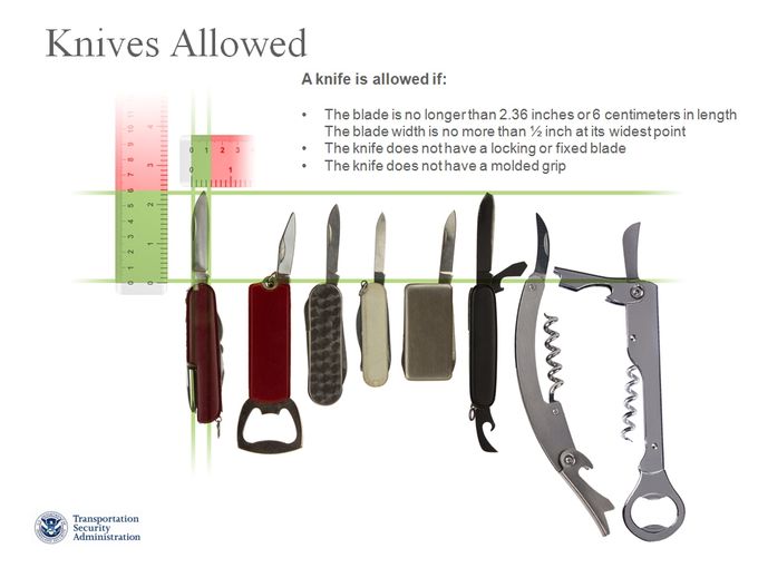 knives allowed TSA
