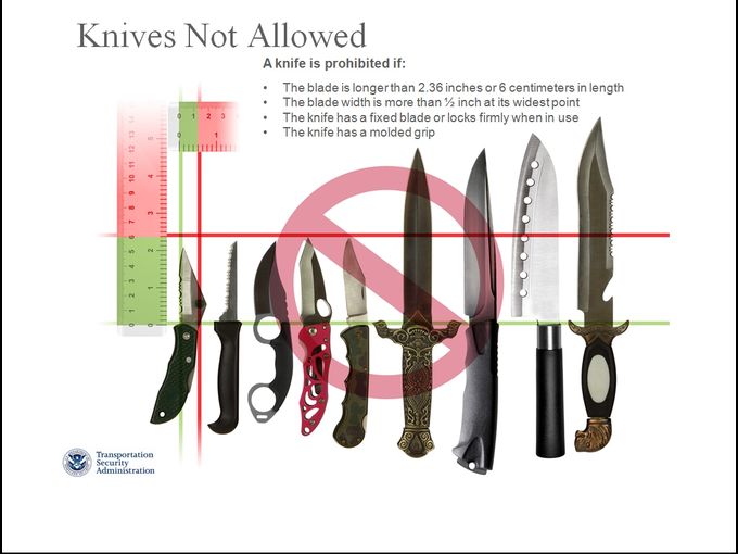 knives not allowed TSA